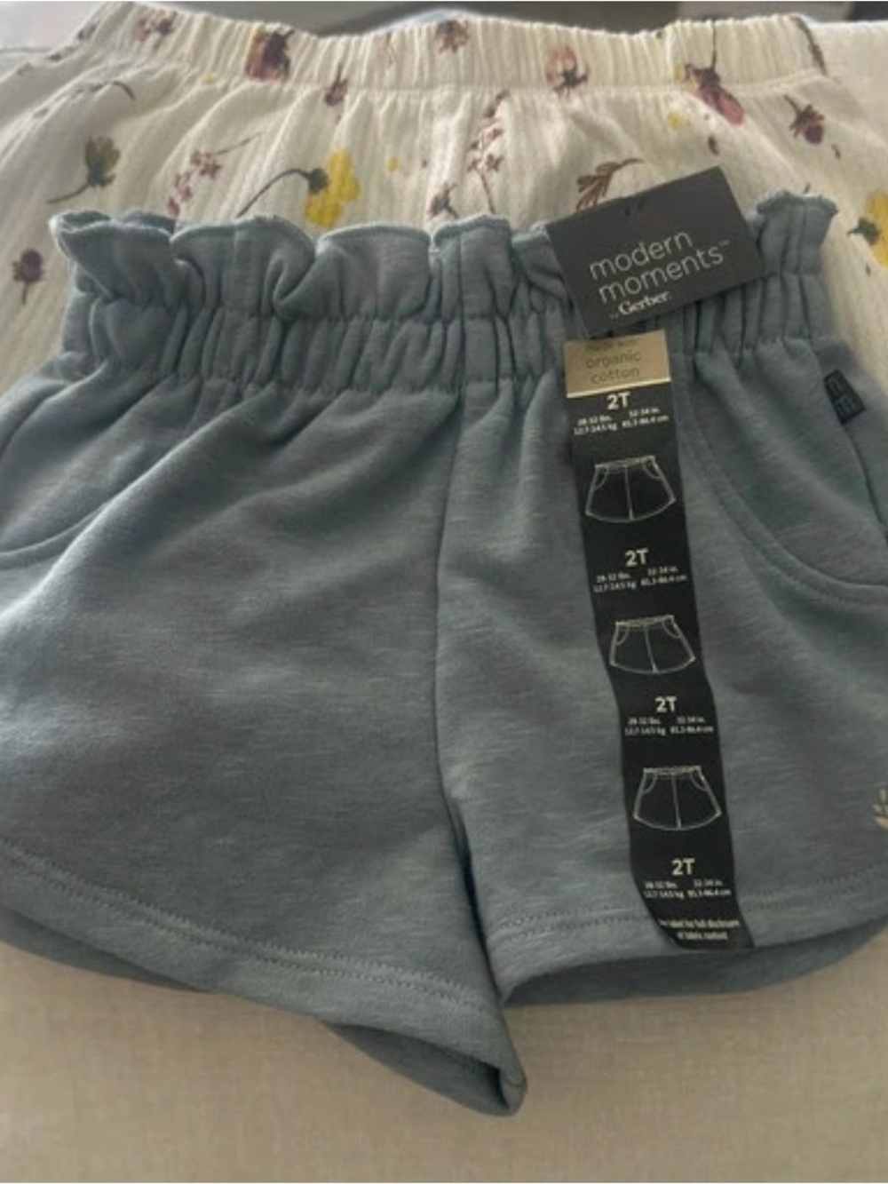 Modern moments Echo Light Blue Elastic-Waist Toddler Shorts 2T & 4T
